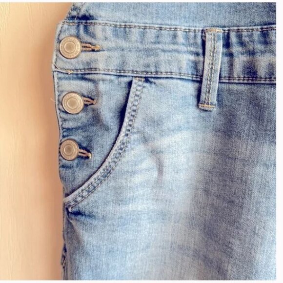 SO medium washed distressed overalls Size 16 kids NWOT - Picture 4 of 6